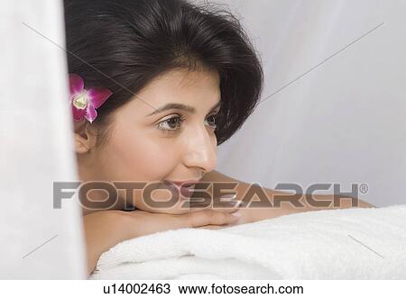 Woman receiving spa treatment View Large Photo Image Stock Image - Woman receiving spa treatment. Fotosearch