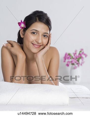 Woman receiving spa treatment View Large Photo Image Stock Photo - Woman receiving spa treatment. Fotosearch