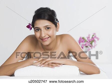 Stock Photo - Woman receiving spa treatment. Fotosearch