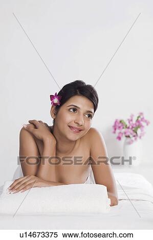 Stock Photography - Woman receiving spa treatment. Fotosearch