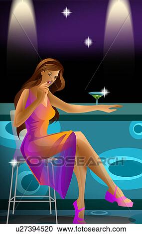 Woman sitting at a bar counter View Large Photo Image Stock Image - Woman sitting at a bar counter. Fotosearch