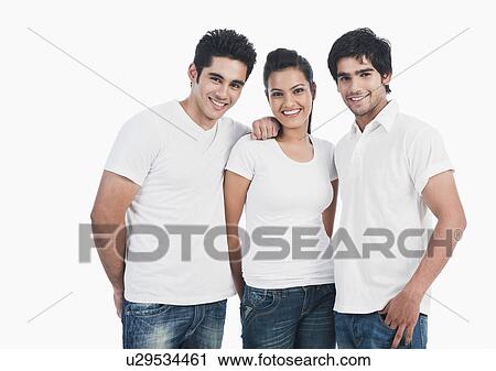 Woman smiling with their friends View Large Photo Image Stock Image - Woman smiling with their friends. Fotosearch