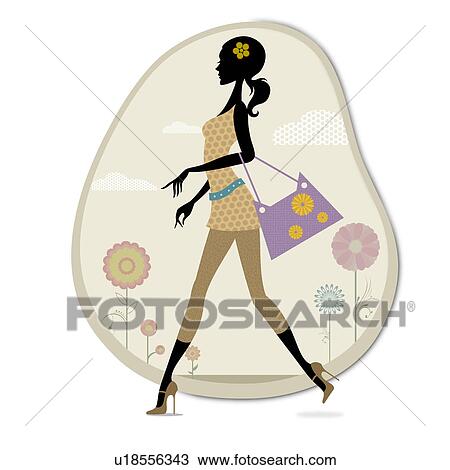 Woman walking with a hand bag View Large Photo Image Stock Image - Woman walking with a hand bag. Fotosearch