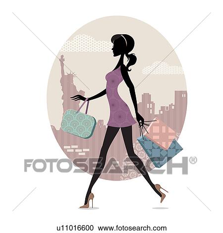 Woman walking with shopping bags View Large Photo Image Stock Image - Woman walking with shopping bags. Fotosearch