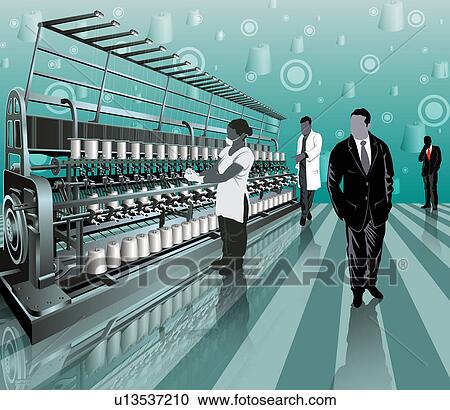 Workers working in a textile factory View Large Photo Image Stock Image - Workers working in a textile factory. Fotosearch
