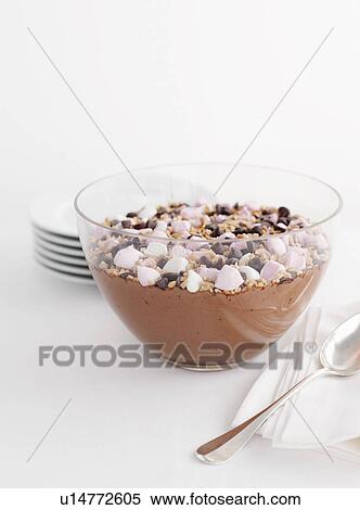 Bowl of chocolate mousse View Large Photo Image Stock Photography - Bowl of chocolate mousse. Fotosearch