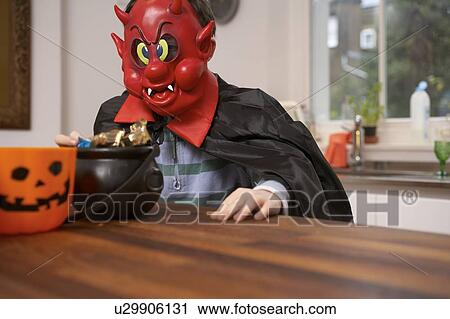 Boy wearing Halloween costume View Large Photo Image Stock Image - Boy wearing Halloween costume. Fotosearch