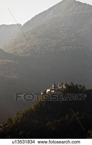 Picture - Castle built on rural hilltop. Fotosearch