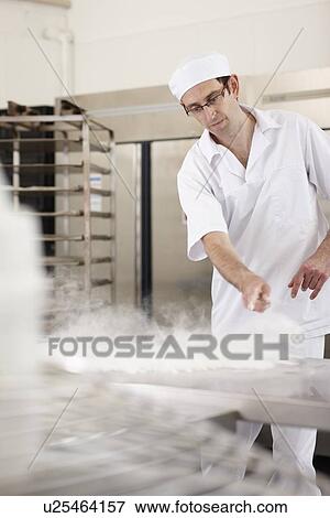 Chef baking in kitchen View Large Photo Image Stock Photo - Chef baking in kitchen. Fotosearch