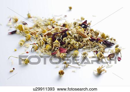 Stock Image - Close up of pile of tea leaves. Fotosearch
