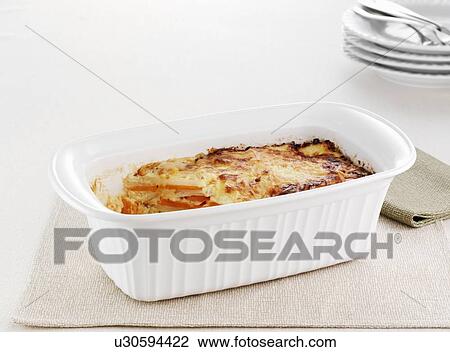 Stock Image - Dish of sweet potato bake. Fotosearch
