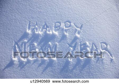 Happy New Year written in snow View Large Photo Image Stock Photo - Happy New Year written in snow. Fotosearch