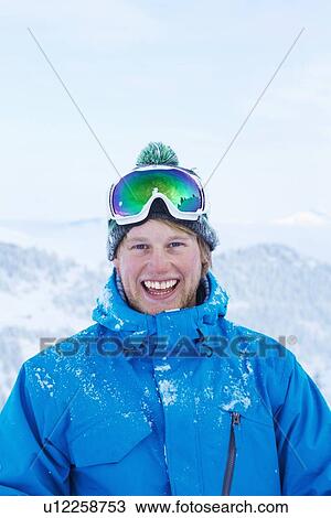 Man smiling in snow View Large Photo Image Stock Image - Man smiling in snow. Fotosearch