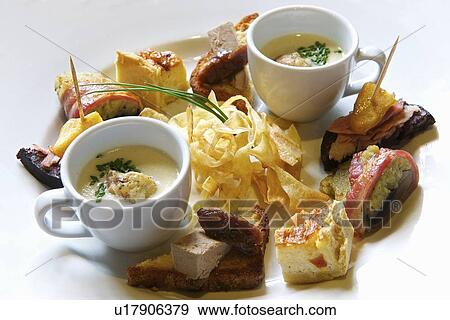 Stock Photo - Plate of various tapas. Fotosearch