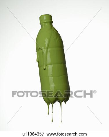 Soda bottle in dripping green paint View Large Photo Image Stock Photo - Soda bottle in dripping green paint. Fotosearch