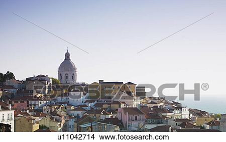 Picture - Village built on hillside. Fotosearch