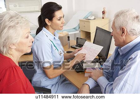 British nurse talking to senior couple View Large Photo Image Stock Image - British nurse talking to senior couple. Fotosearch