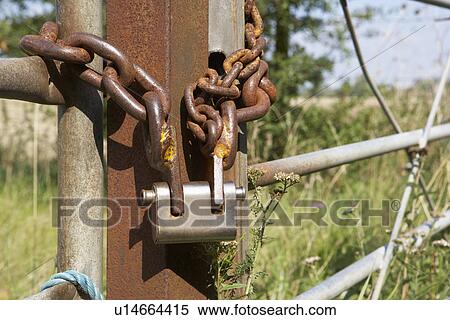 Stock Photography - Chain and padlock. Fotosearch