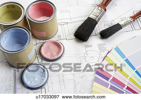 Stock Photo - Decorating tools and materials. Fotosearch