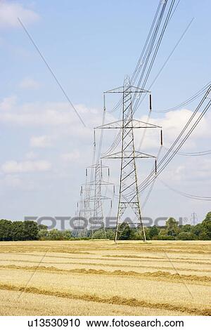 Electricity pylons in countryside View Large Photo Image Stock Image - Electricity pylons in countryside. Fotosearch