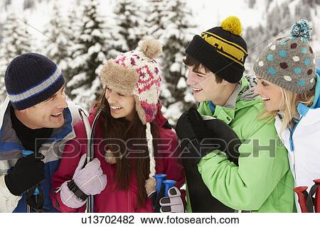 Family On Ski Holiday In Mountains View Large Photo Image Stock Image - Family On Ski Holiday In Mountains. Fotosearch