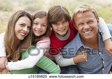 Stock Photography - Family outdoors. Fotosearch