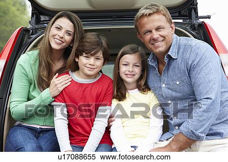 Family outdoors with car View Large Photo Image Stock Photography - Family outdoors with car. Fotosearch