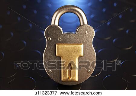 Stock Photo - Golden padlock. Fotosearch