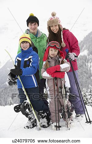 Group Of Children On Ski Holiday In Mountains View Large Photo Image Stock Photography - Group Of Children On Ski Holiday In Mountains. Fotosearch