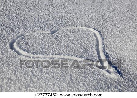 Heart Drawn In Fresh Snow View Large Photo Image Stock Image - Heart Drawn In Fresh Snow. Fotosearch
