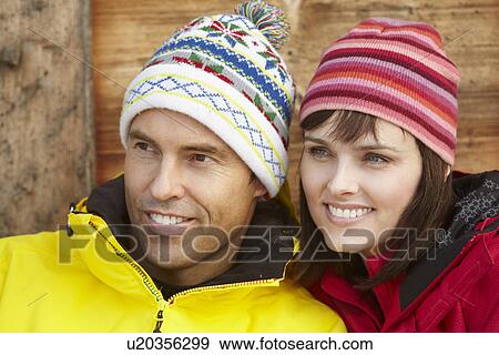Middle Aged Couple Dressed For Cold Weather View Large Photo Image Stock Photo - Middle Aged Couple Dressed For Cold Weather. Fotosearch