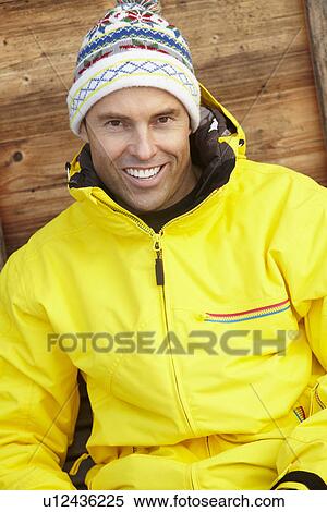 Stock Photography - Middle Aged Man Dressed For Cold Weather. Fotosearch