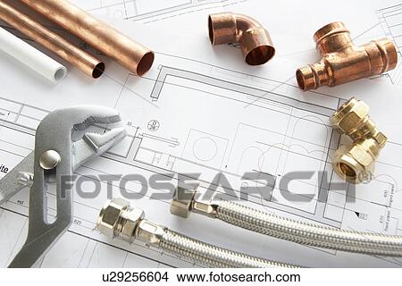 Plumbing tools and materials View Large Photo Image Picture - Plumbing tools and materials. Fotosearch