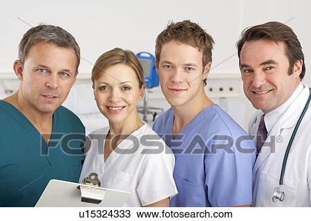 Portrait American medical team on hospital ward View Large Photo Image Stock Image - Portrait American medical team on hospital ward. Fotosearch