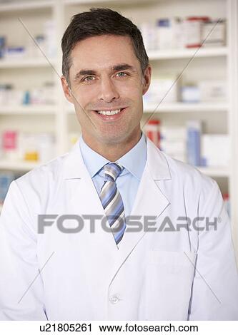 Portrait American pharmacist at work View Large Photo Image Stock Image - Portrait American pharmacist at work. Fotosearch
