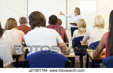 Picture - Students and tutor in class. Fotosearch