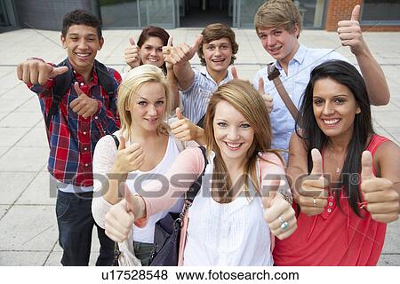 Stock Photo - Students outside college. Fotosearch