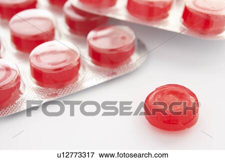 Stock Photo - Throat lozenges close up. Fotosearch