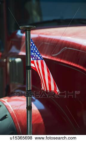 American flag on truck View Large Photo Image Stock Photo - American flag on truck. Fotosearch