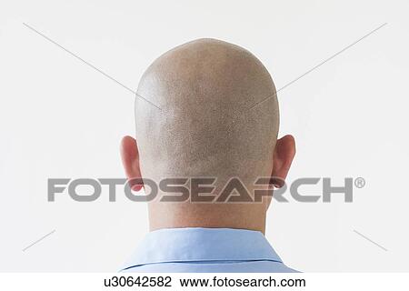Stock Image - Back view of shaved businessman. Fotosearch