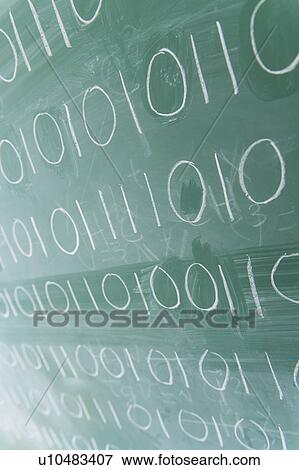 Binary code on blackboard View Large Photo Image Stock Photo - Binary code on blackboard. Fotosearch