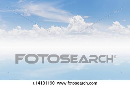 Stock Image - Blue sky and white clouds. Fotosearch