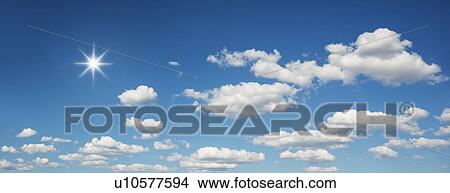 Blue sky with white clouds View Large Photo Image Picture - Blue sky with white clouds. Fotosearch