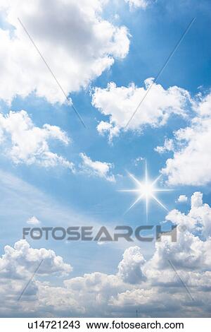 Blue sky with white clouds View Large Photo Image Stock Image - Blue sky with white clouds. Fotosearch