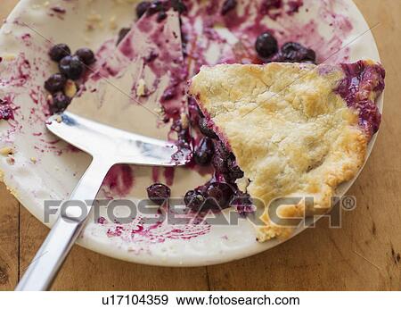 Blueberry pie slice and cake server on plate View Large Photo Image Stock Photo - Blueberry pie slice and cake server on plate. Fotosearch