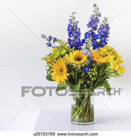 Bunch of colorful flowers in vase View Large Photo Image Stock Photo - Bunch of colorful flowers in vase. Fotosearch