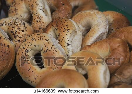 Close-up of bagels View Large Photo Image Stock Photo - Close-up of bagels. Fotosearch