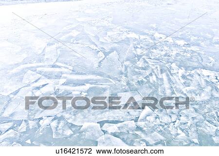 Stock Image - Close-up of broken ice. Fotosearch