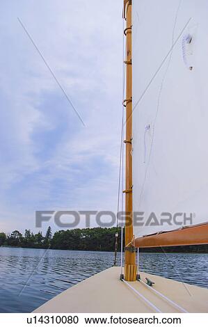 Stock Image - Close-up of yacht sail. Fotosearch