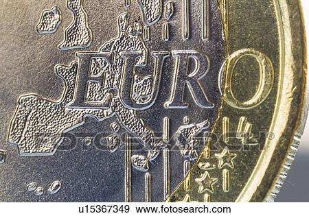 Close-up view of Euro coin View Large Photo Image Stock Photo - Close-up view of Euro coin. Fotosearch